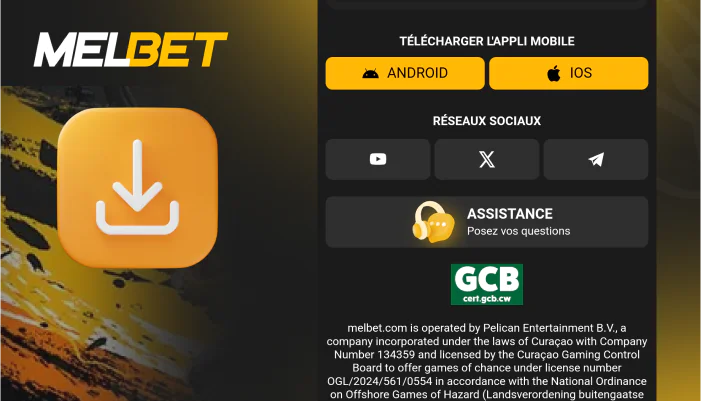 Installer l'application Melbet, étape 1
